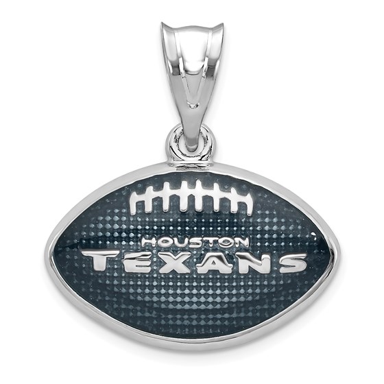 Sterling Silver Houston Texans Enameled Football Pendant Sterling Silver Houston Texans Enameled Football Pendant